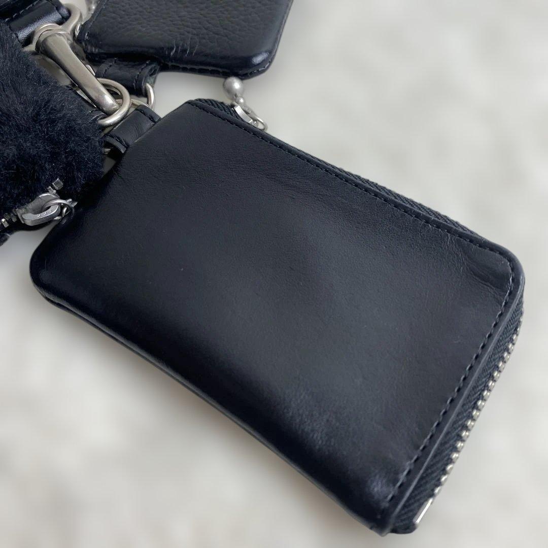 LIMIFEU リミフゥ3pouch leather キーホルダー　BLACK