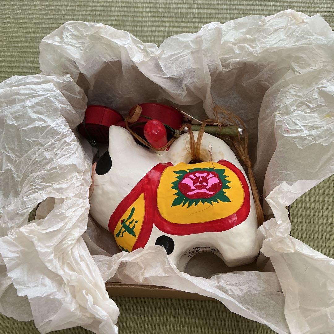 郷土玩具 いゝ田型 江戸犬張子金犬(小)いせそう 四世いせ辰逑