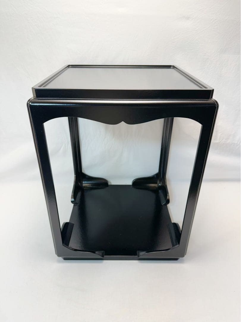 ほぼ未使用 茶道具 宗旦好写 黒一閑塗 高麗卓 木製漆器 煎茶道具 茶棚 元箱