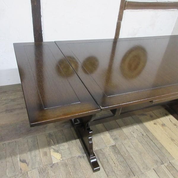 イギリス アンティーク 家具 ダイニングテーブル ドローリーフ 英国 6986c