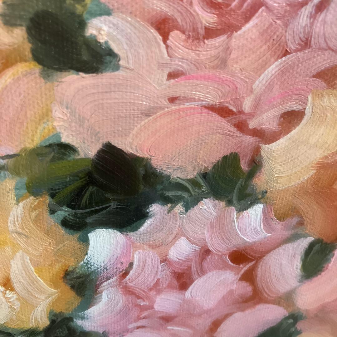 遠藤勝 バラ 油彩画 6号 額縁入り