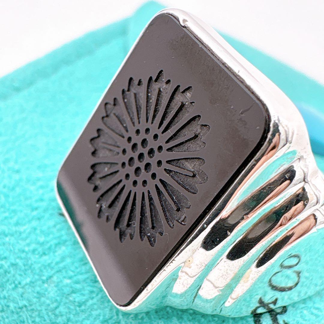 美品レア ティファニー ジーグフェルド オニキス リング 25号 シルバー925