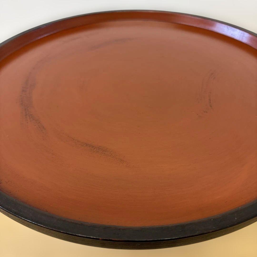 漆工房　大島　天然木　うるし塗　高脚卓盆 ①