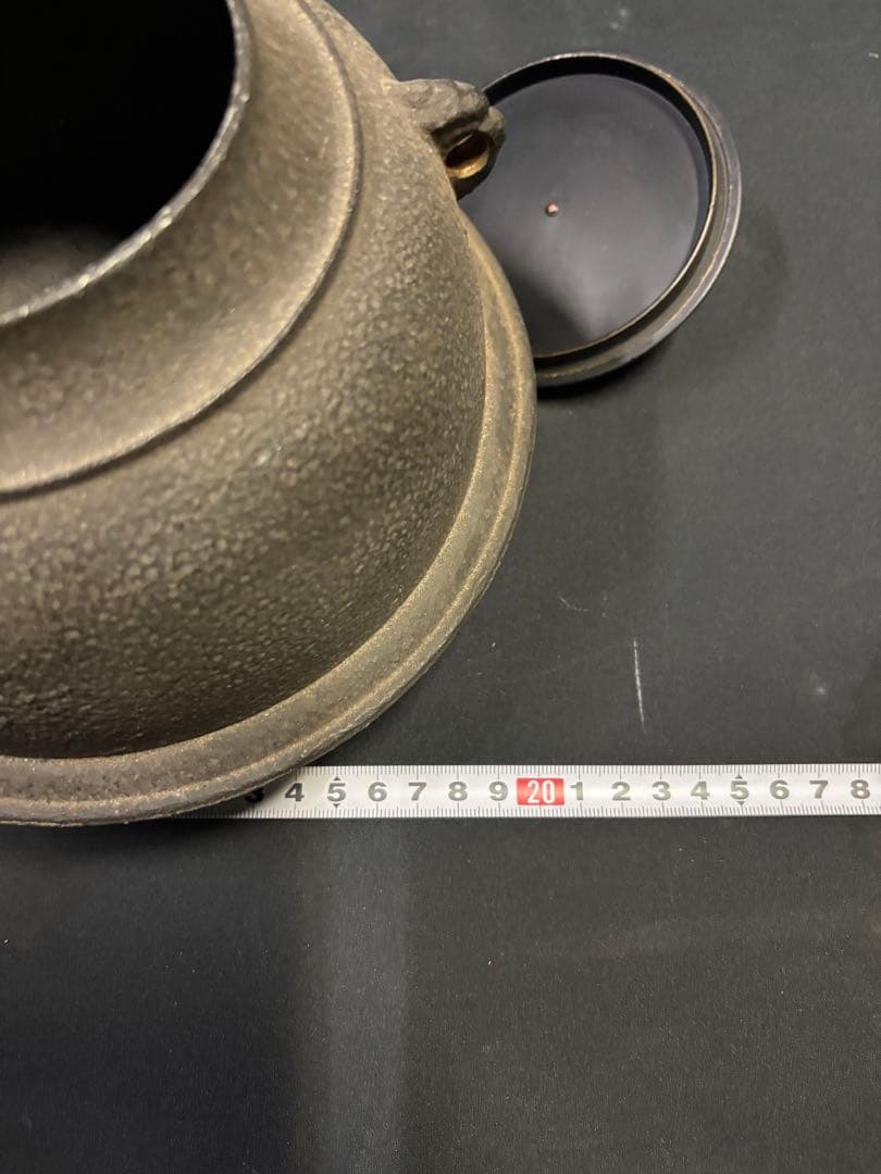 宝斎 伊藤宝斎？ 茶釜 鉄 茶道具 鉄瓶 工芸品 アンティーク 裏 表 茶道