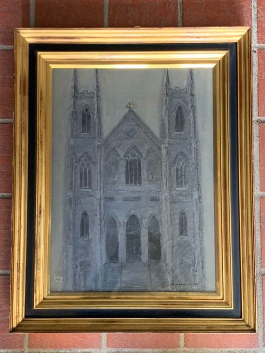 大幅値下げしました！川口正治　絵画　「聖堂」8号　額縁付