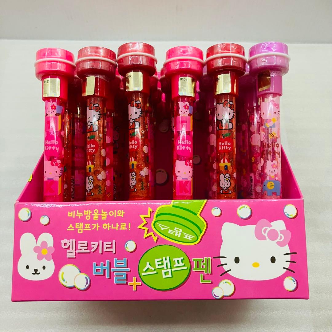 【韓国製】ハローキティ バブルスタンプペン 24本ディスプレイ付き 2008年製