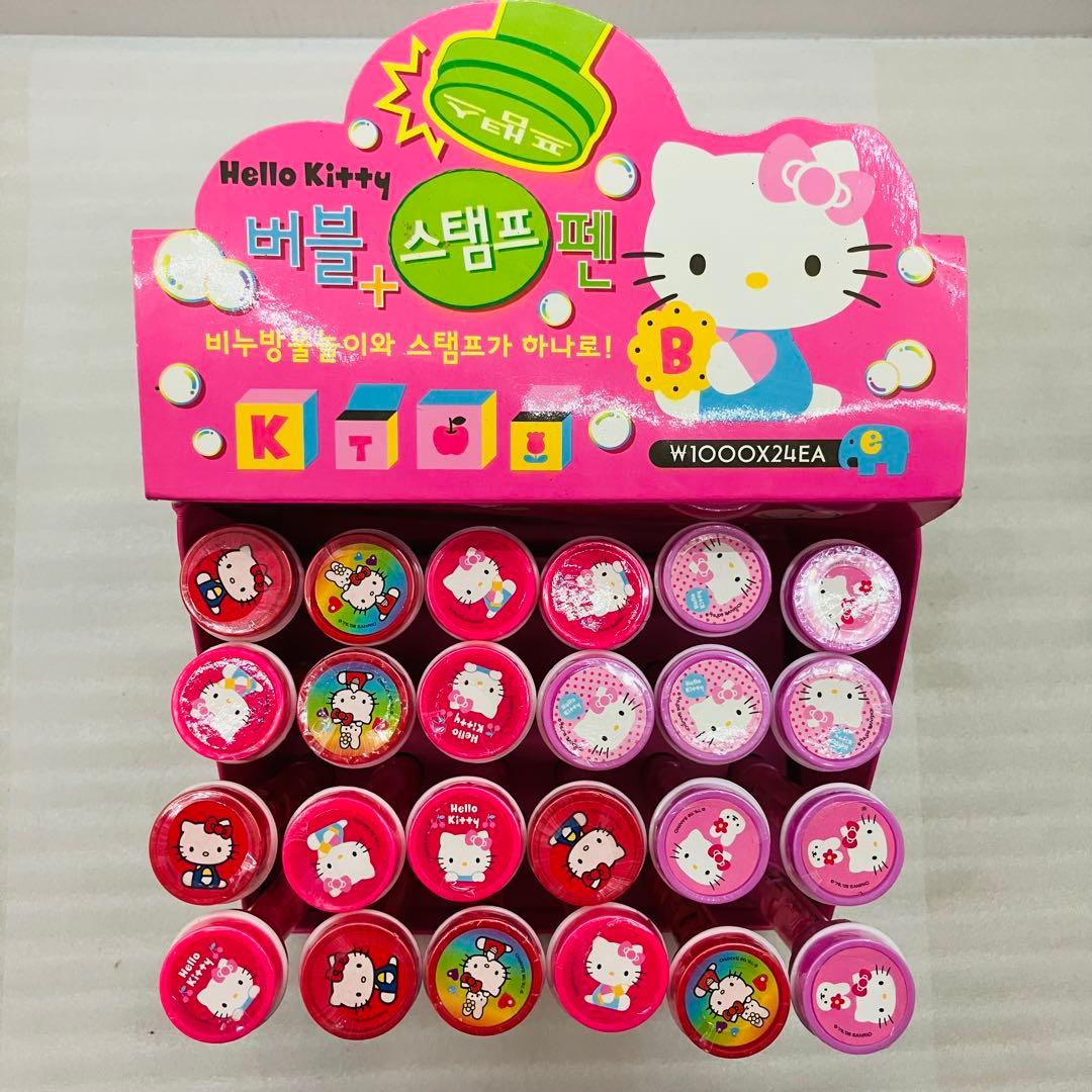 【韓国製】ハローキティ バブルスタンプペン 24本ディスプレイ付き 2008年製