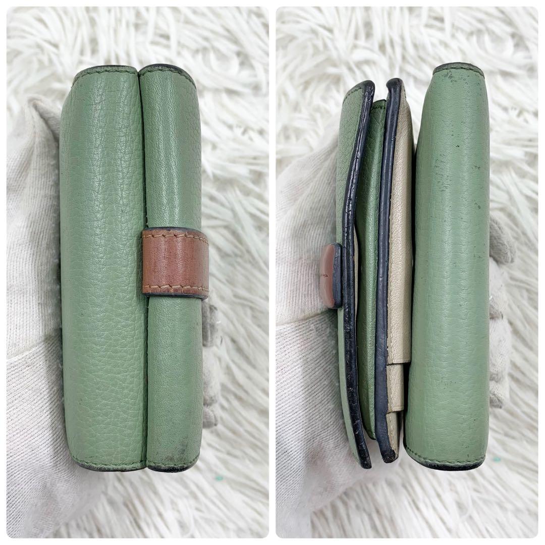 【✨正規品✨】ロエベ 三つ折り財布 トライフォールド ローズマリー グリーン