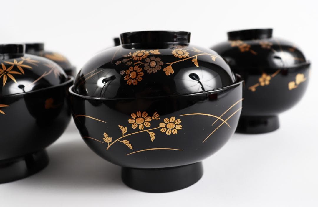 K*o様 輪島塗 蒔絵 吉祥文 吸物椀 人間国宝 大場松魚 寺井直次 監修 共箱