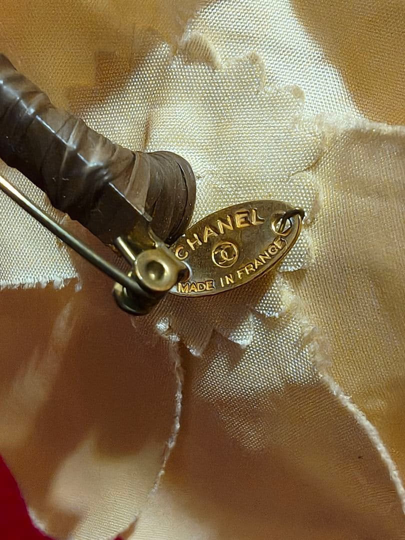 希少CHANELシャネル　カメリア　コサージュ　オールド　レトロ　フランス製