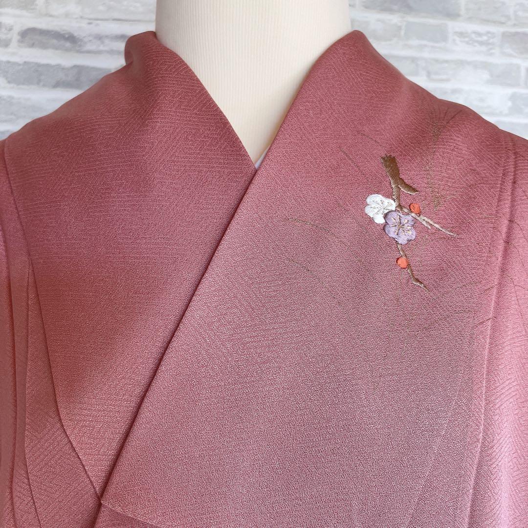 訪問着　フルセット　ツツジ　撫子　梅　萩　小花　手刺繍　可愛らしいお花　L1