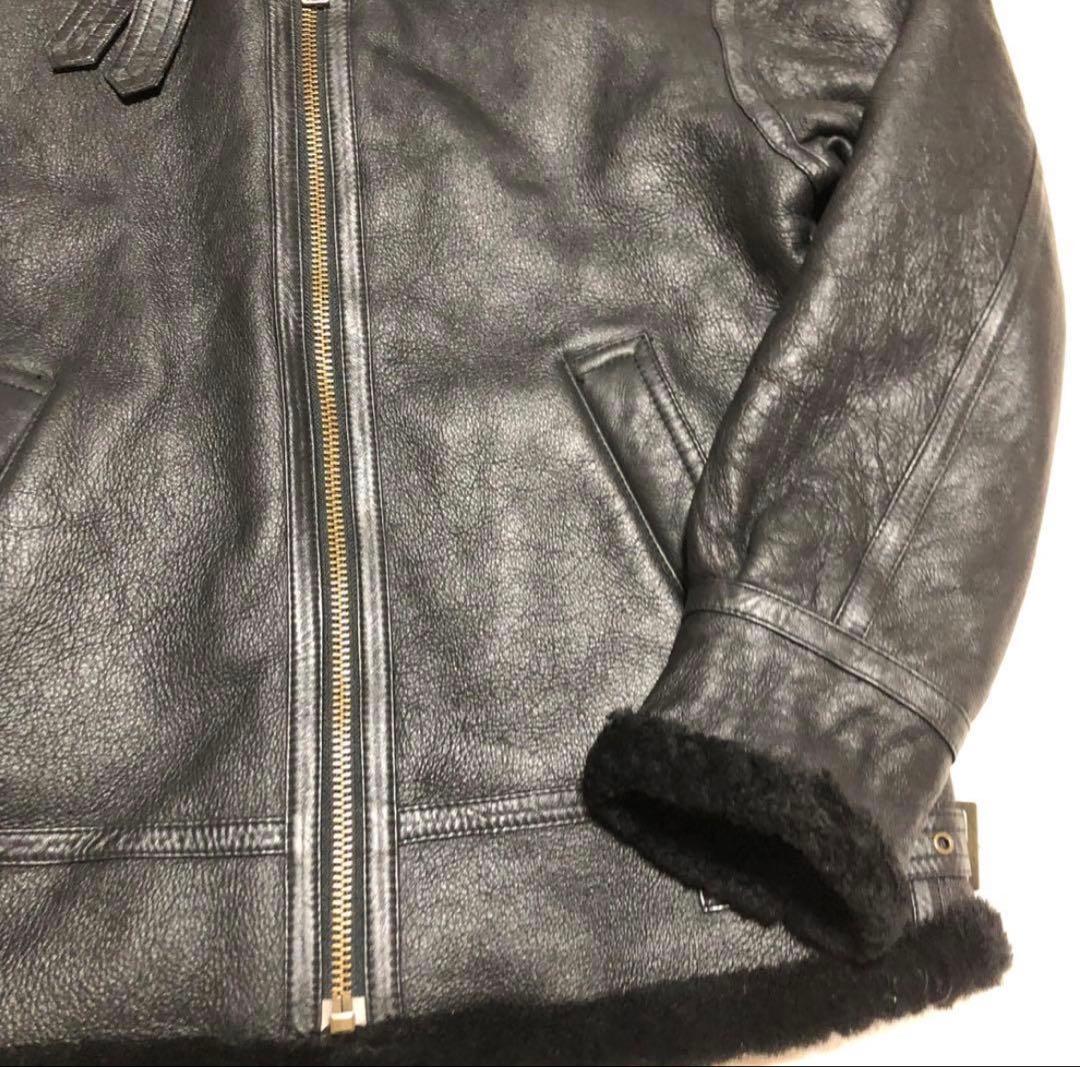 【即日発送】美品　本革　ムートン　ボア B-3 フライトジャケット　レザー　羊革