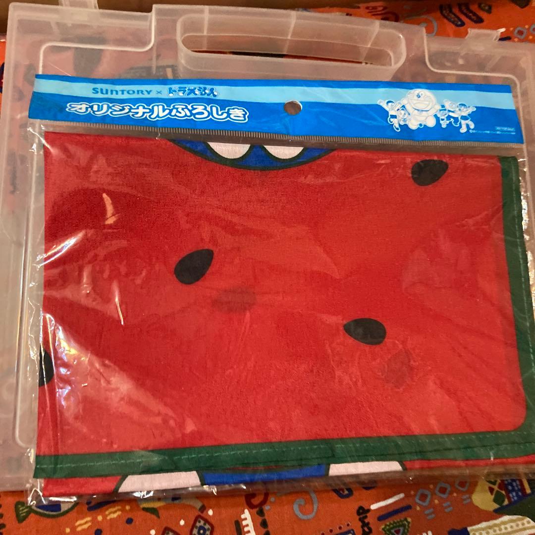 風呂敷　バンダナ　ドラえもん　50x50 サントリー　スイカ食べてる　新品未使用