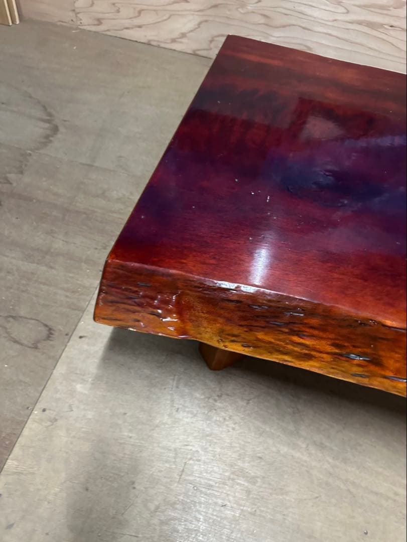 一枚板風ローテーブル　座卓　ローボード　天然木系