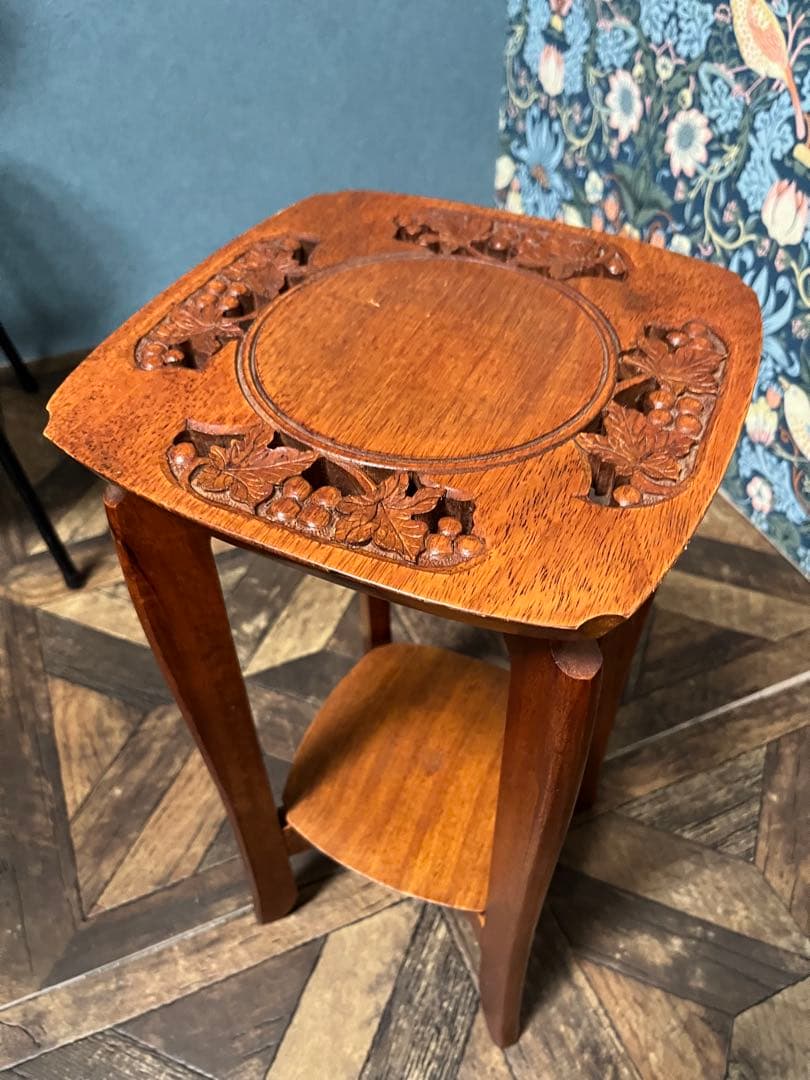 花台 スツール 木製 インテリア 彫刻 木彫り