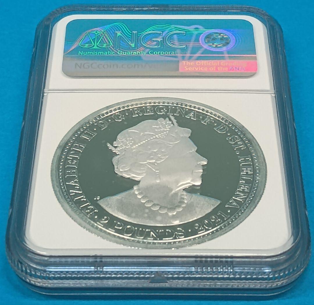 2021 セントヘレナ スリーグレイセス £2 銀貨 NGC PF69UC FR