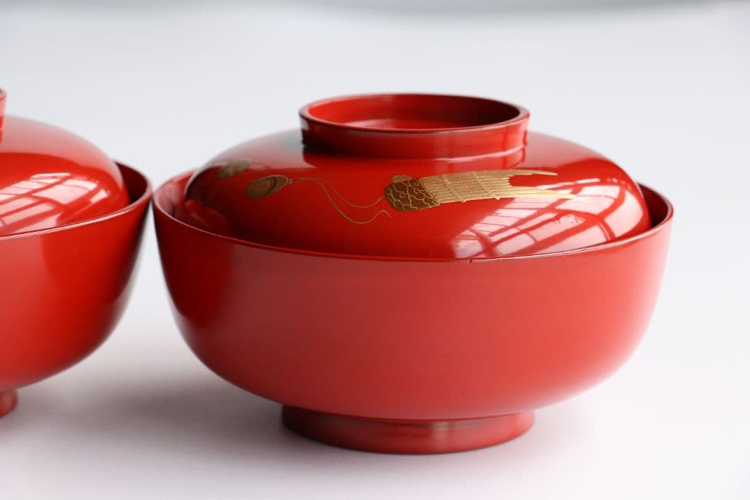 専用 MA417 CL19 輪島塗 楽器金蒔絵 朱塗椀 二客 切金 和楽器