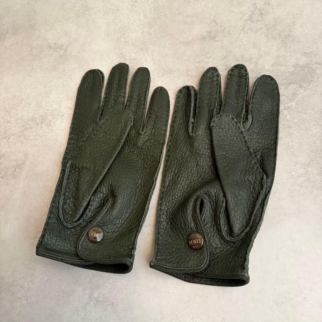 【美品✨レアカラー】デンツ ペッカリー アンライニング グローブ 8 カーキ