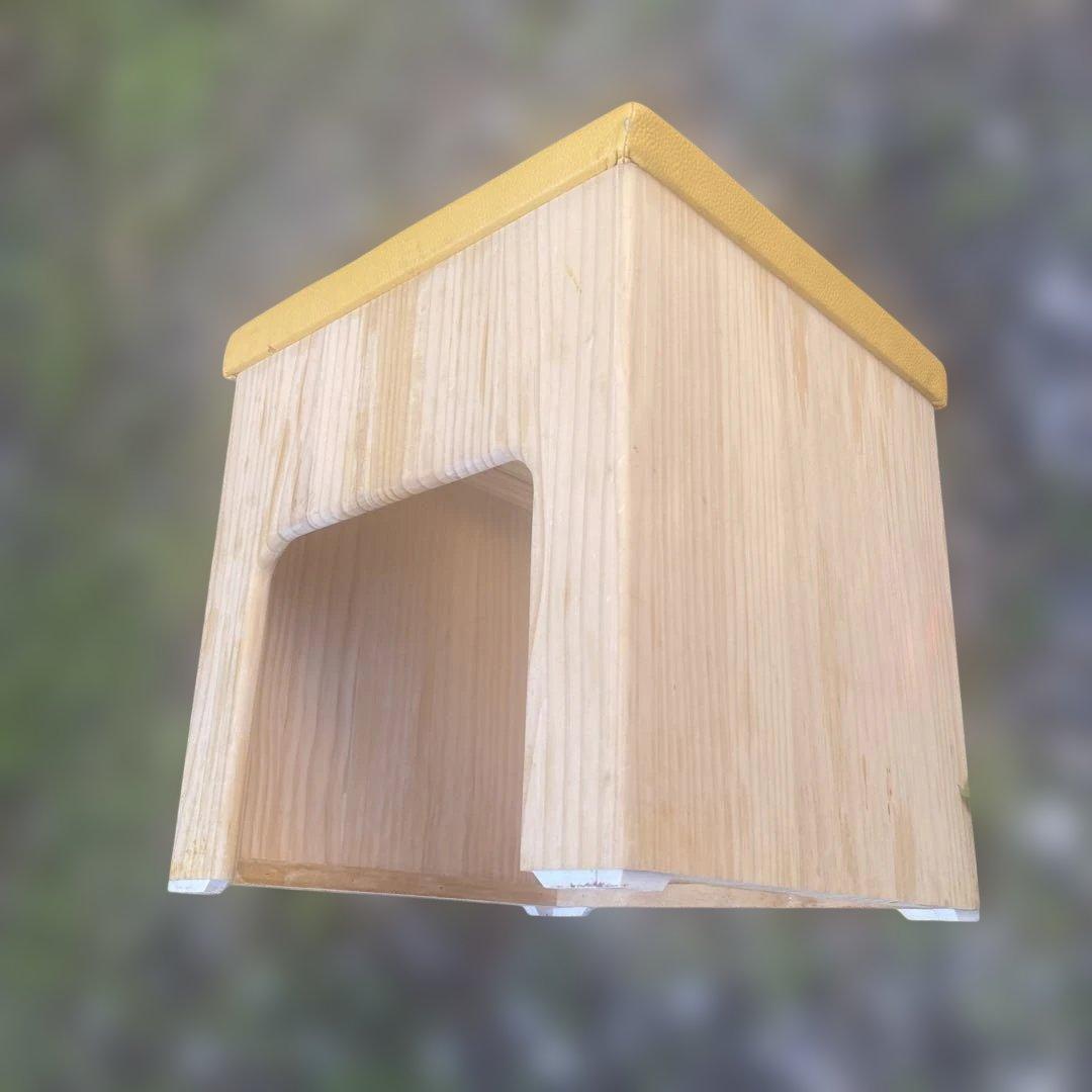 イエロー 合成皮革 スツール　木製　よもぎ蒸し　椅子