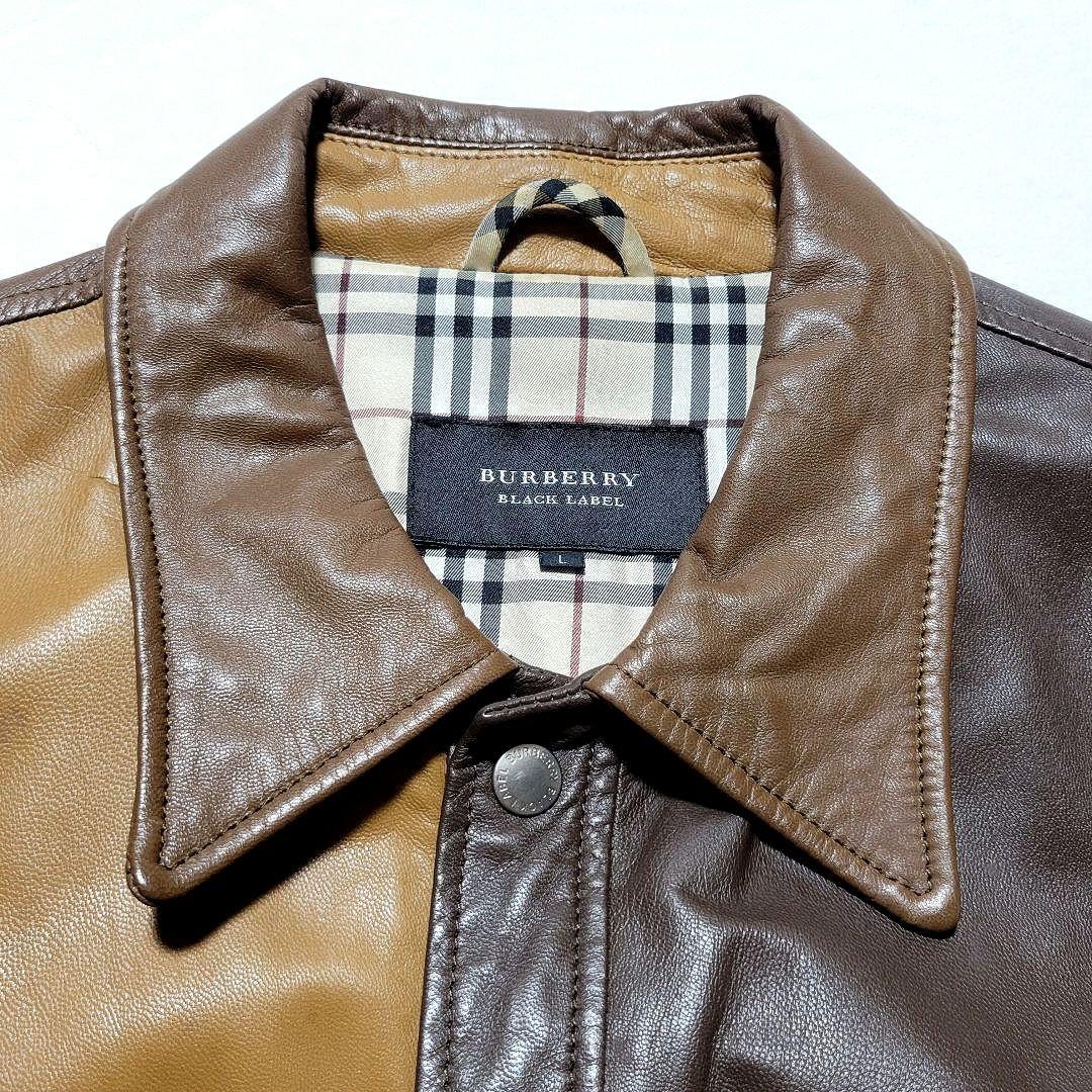 【デゼニマン】さん専用✨バーバリー　レザージャケット パッチワーク ノバチェック
