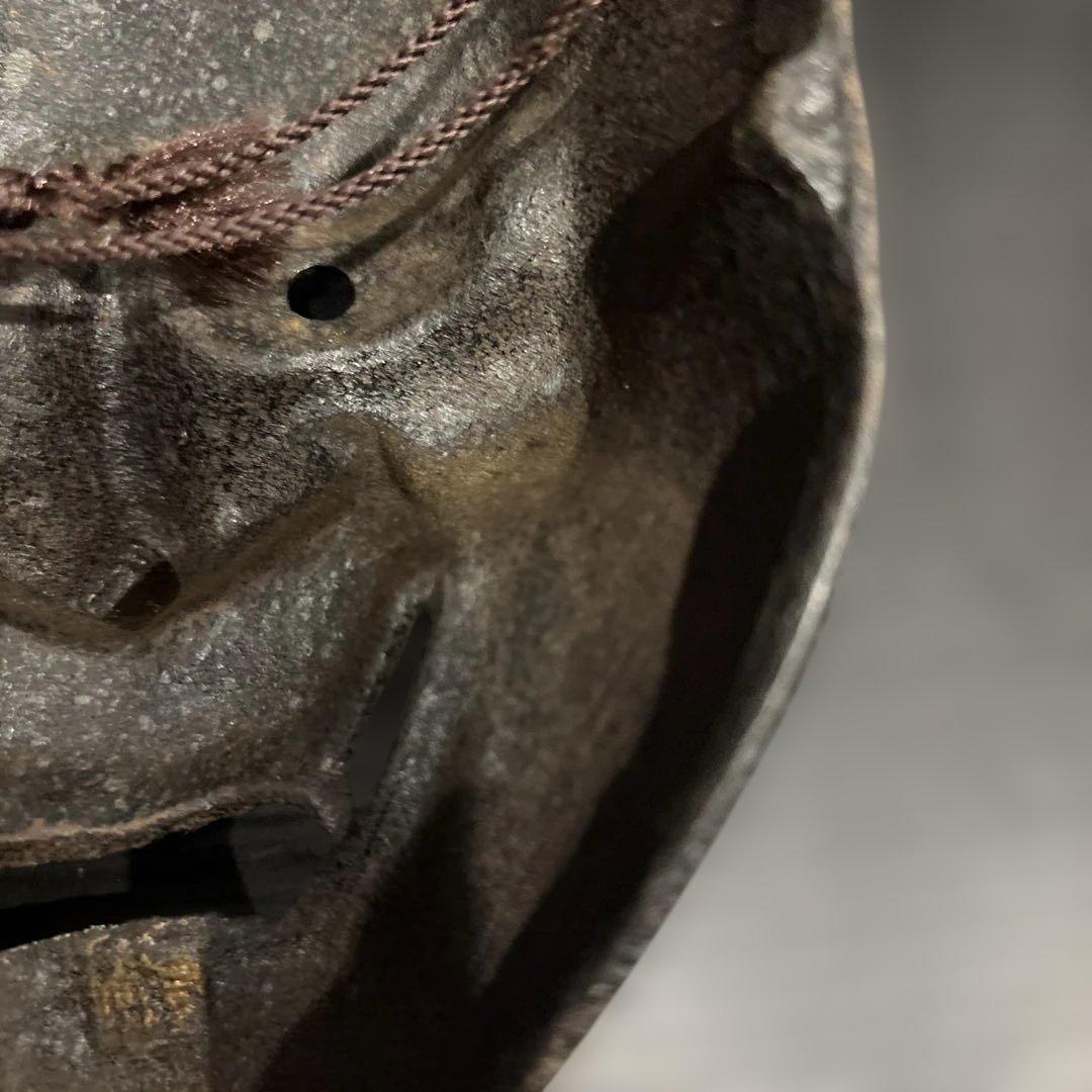 希少】金属製 鬼面 能面 般若系 鋳物 仮面 日本伝統美術 古道具