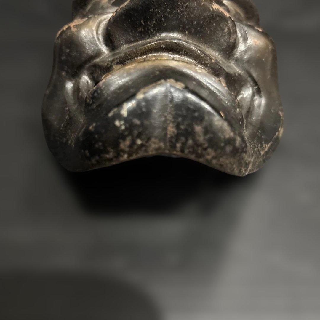 希少】金属製 鬼面 能面 般若系 鋳物 仮面 日本伝統美術 古道具