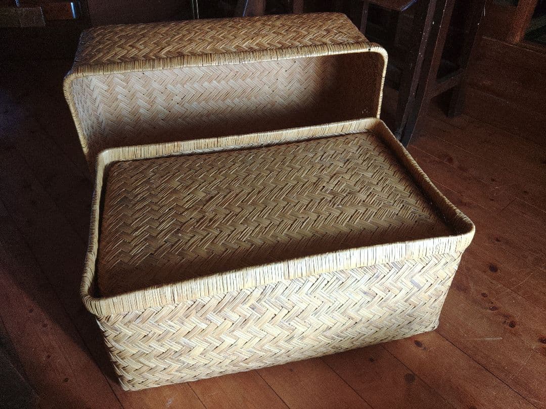 古民具 こうり レトロ　竹行李 柳行李 収納箱 衣装箱 小物入れ 雑貨