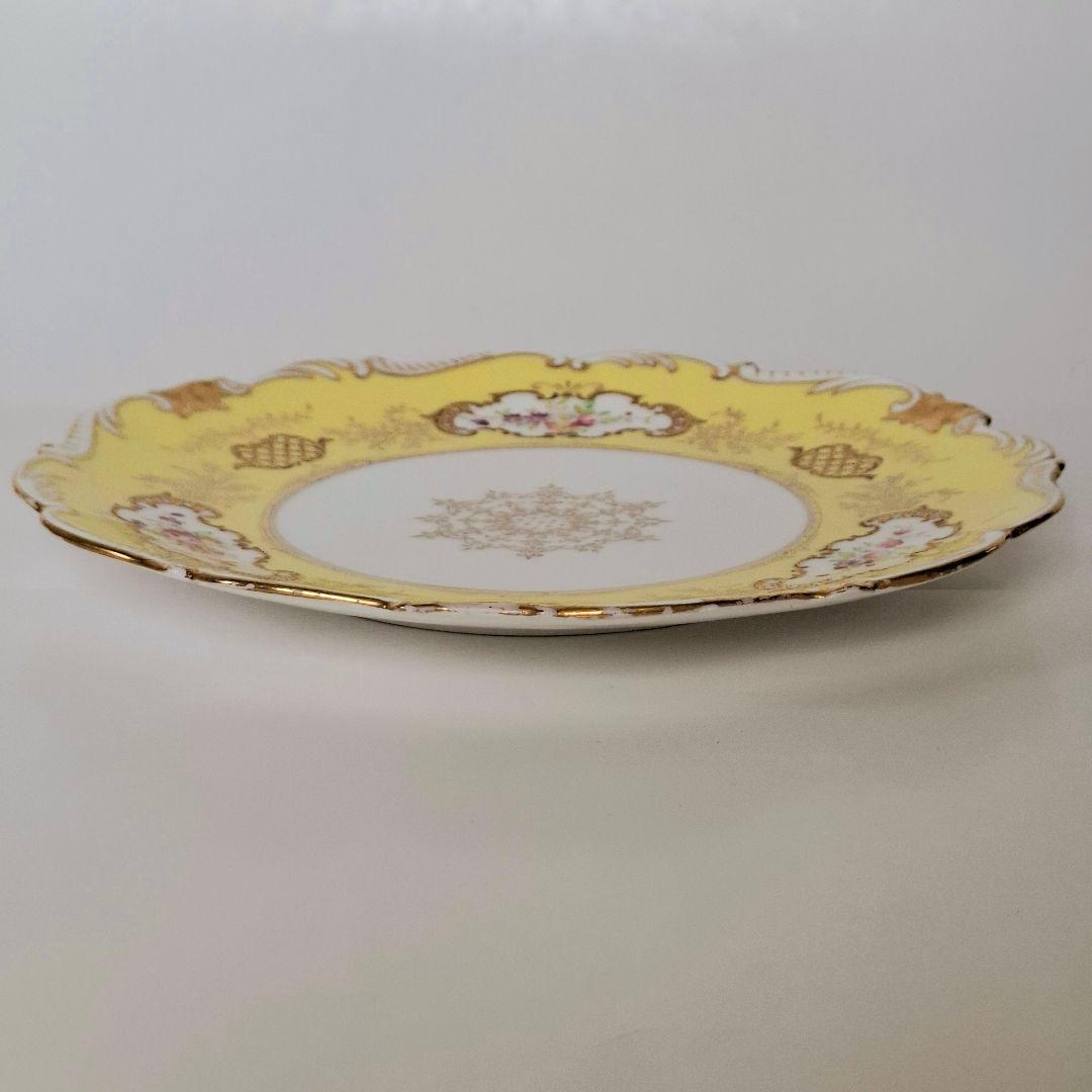 ★極上品★コールポート バットウイング フローラルパネル 黄色 ハンドペイント