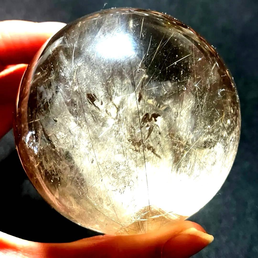 超大玉　65mm ゴールドルチルファントムクォーツ　金針水晶　パワーストーン