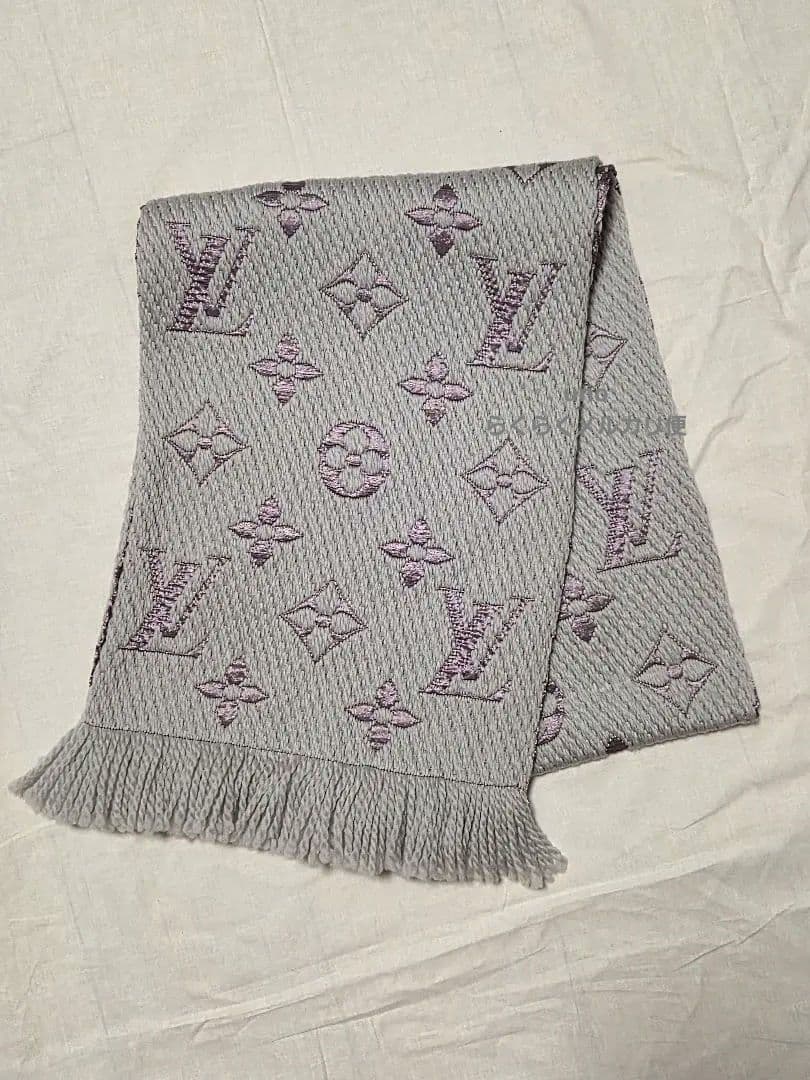 LOUIS VUITTON/エシャルプ ロゴマニアデュオ/グリペルル×ライラック