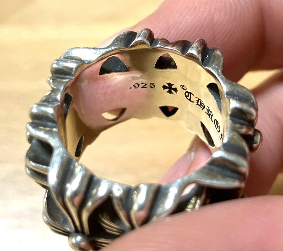 アキ最終超美品シルバー925 クロススクエアリング内径2センチ