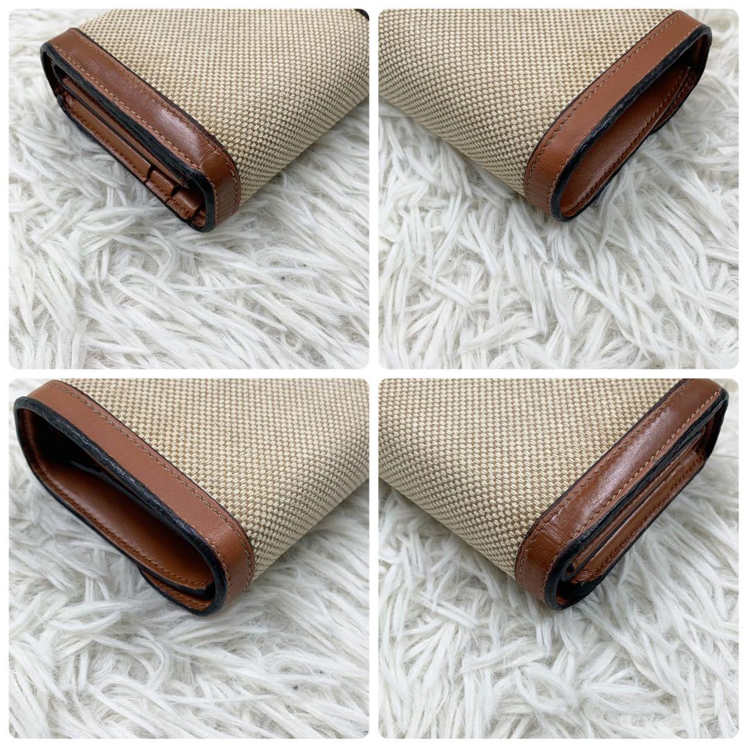 セリーヌ 三つ折り財布 トリオンフ キャンバス レザー ベージュ