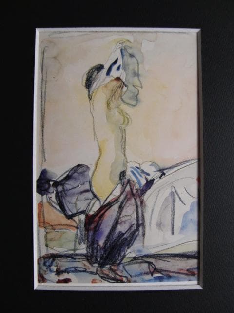 ムンク、『服を脱ぐモデル I』、希少な画集より、新品高級額・額装付