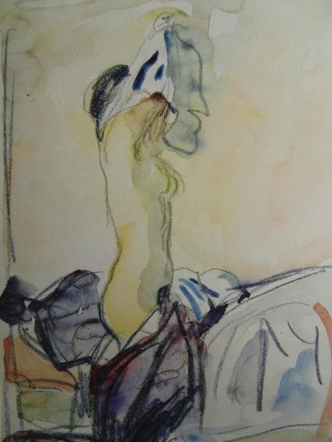 ムンク、『服を脱ぐモデル I』、希少な画集より、新品高級額・額装付