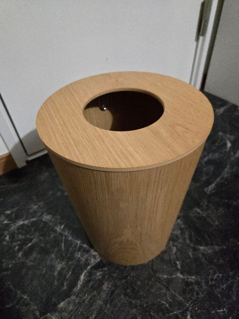 無印良品サイドテーブルベンチ 木目調 円筒形 ゴミ箱 セット
