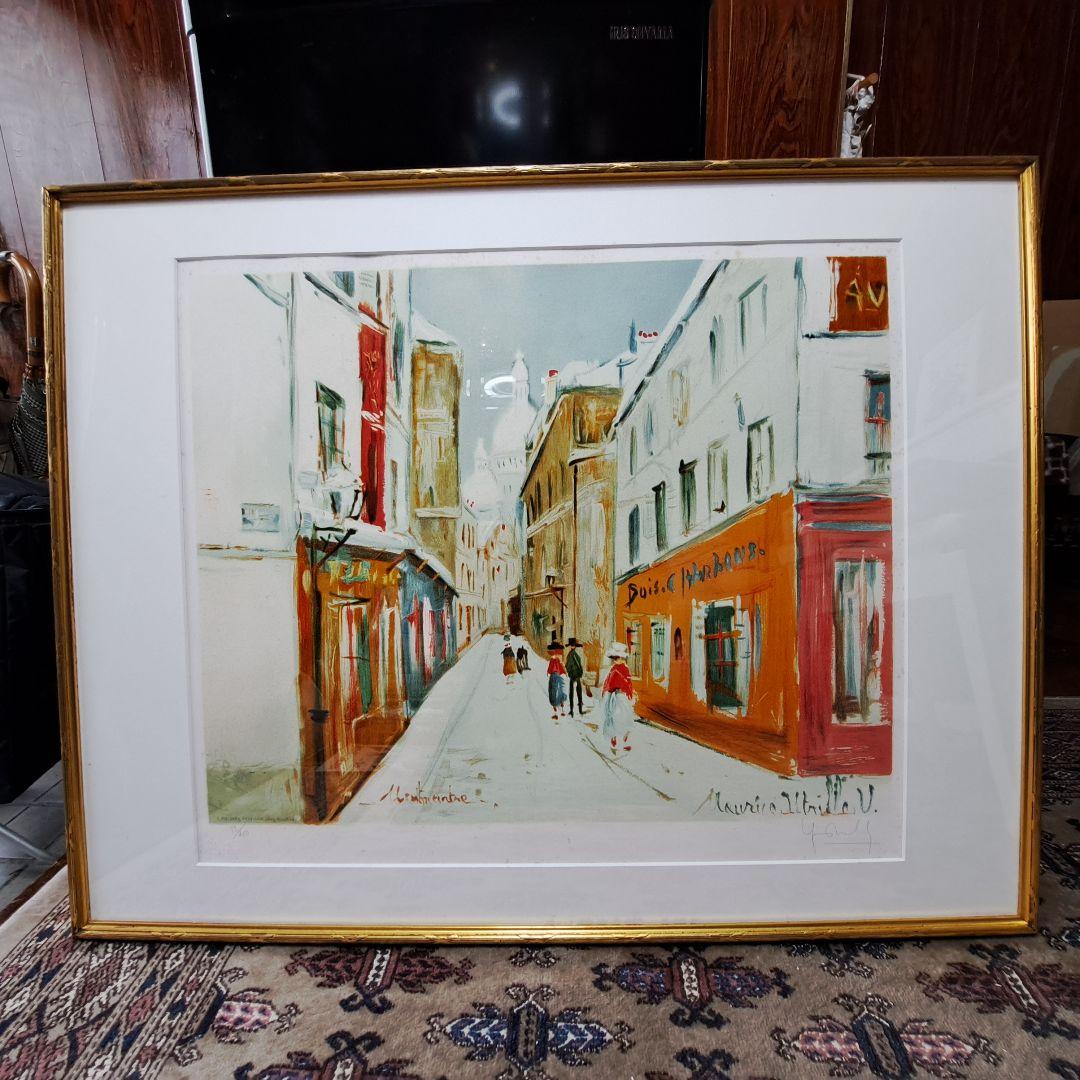 モーリス・ユトリロ　リトグラフ　モンマルトルのサクレクール　版画　エンボスあり