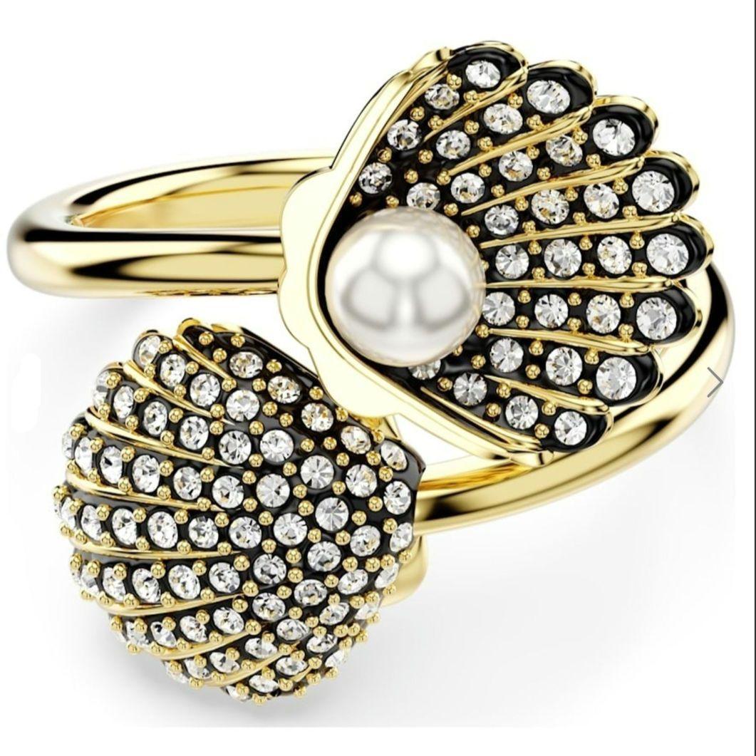 【未使用】スワロフスキー　idyllia　オープンリング　貝　パール 16号