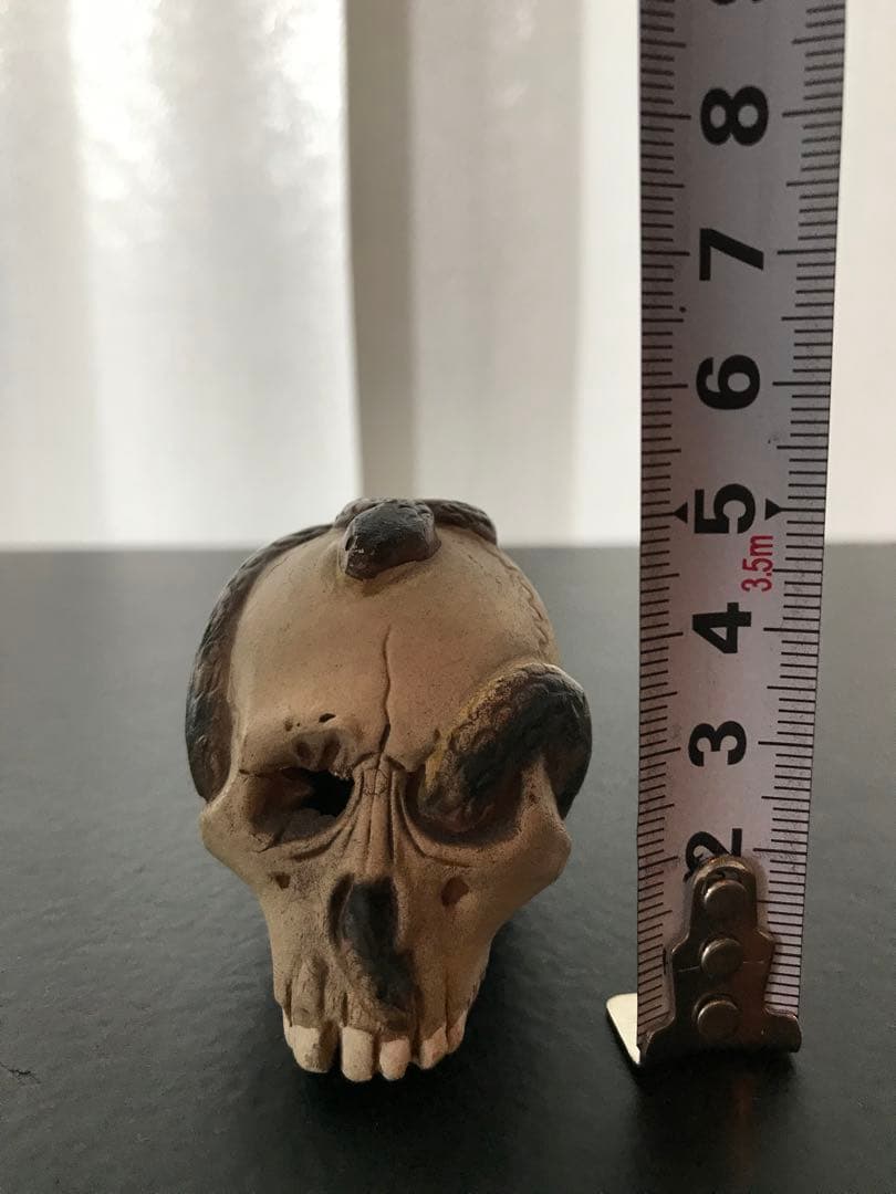 野晒し髑髏 髑髏 ドクロ 陶器 置物 オブジェ 美品 昭和 骨董 コレクター