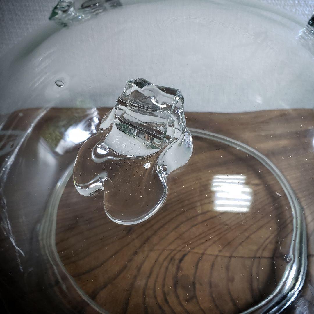 金魚鉢 明治 大正 昭和初期 昭和レトロ 切子 グラビュール 花 猫足 気泡多数