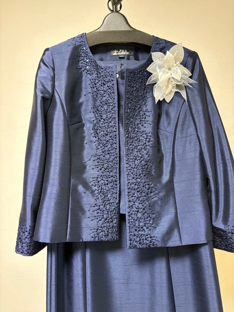 【美品】マザーズドレス　フォーマル　IGIN /イギンジブリーヌ　コサージュ付き