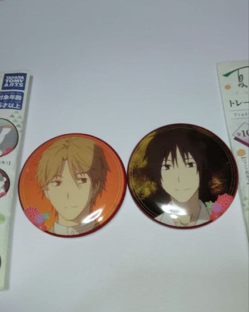 夏目友人帳 名取周一 田沼要 缶バッジ4個 和紙 劇場版 ニャンコ先生感謝祭