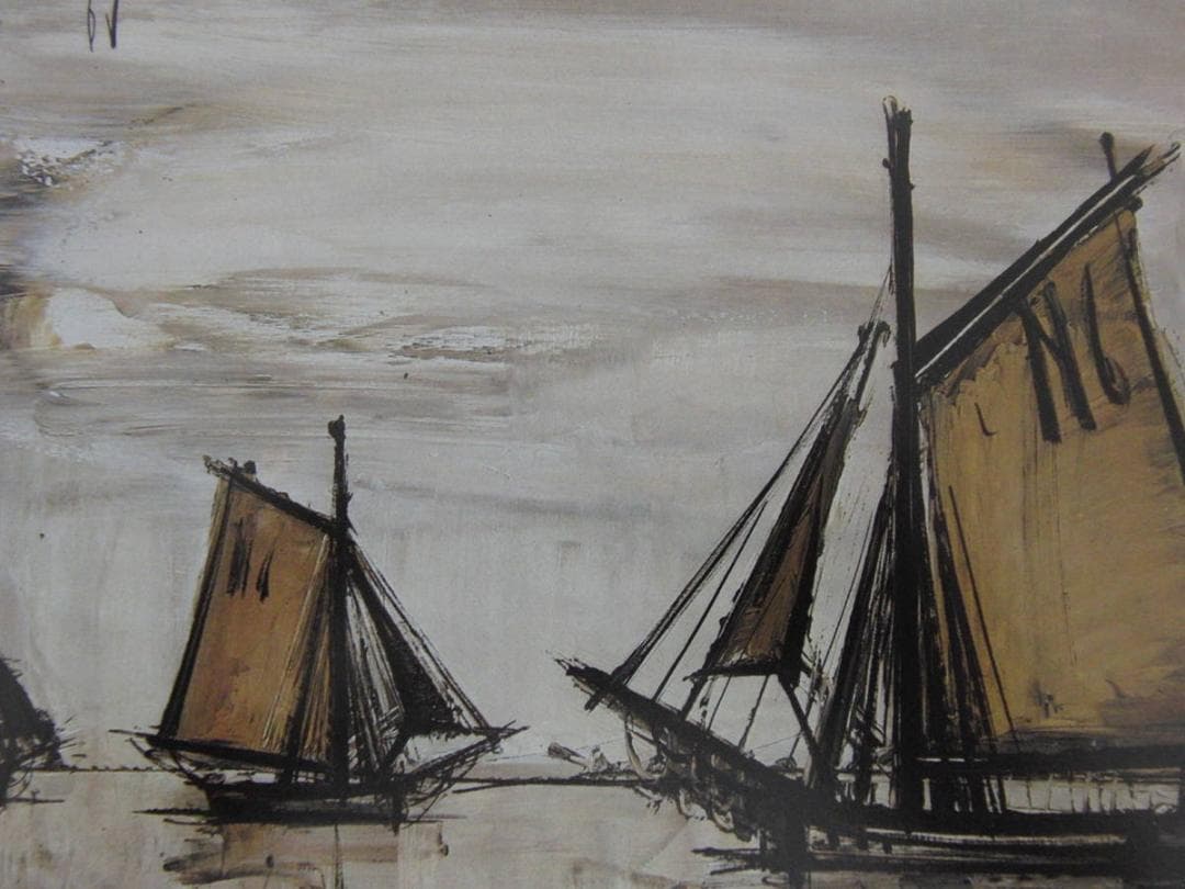 ベルナール・ビュッフェ「Voiiers le matin」希少画集の額装画