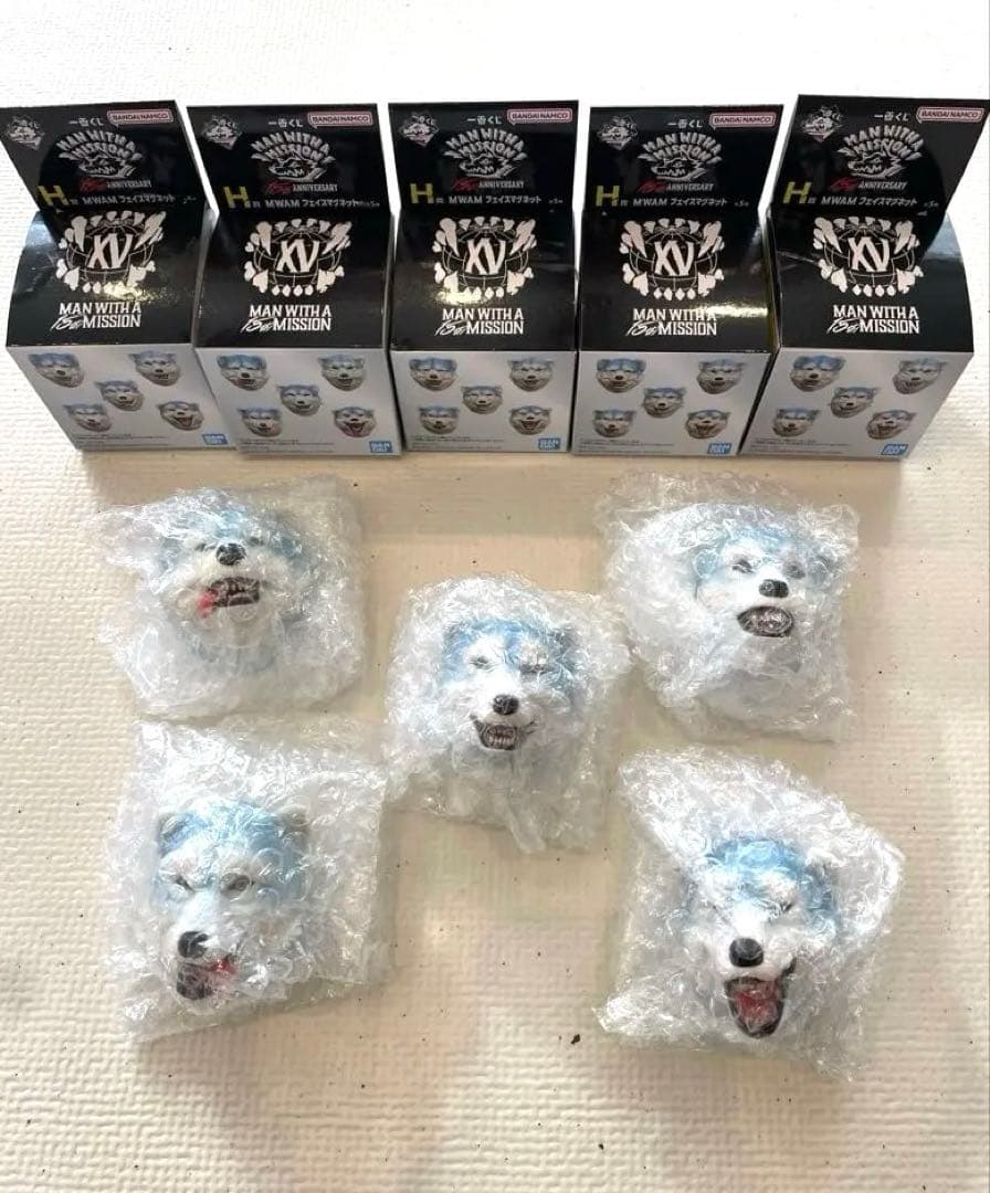 H賞　マンウィズ　一番くじ　フェイスマグネット　コンプセット全5種