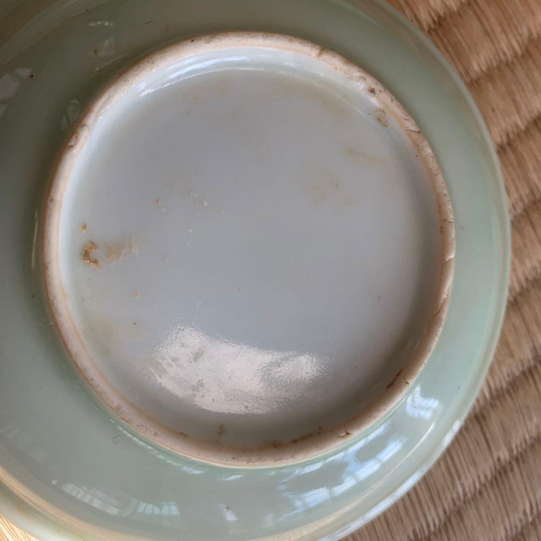 中国清時代豆青釉小皿10客