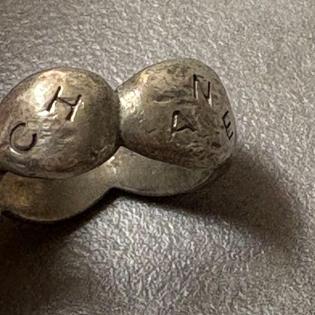 【最安値】CHANEL シャネル シルバー ロゴリング リボン