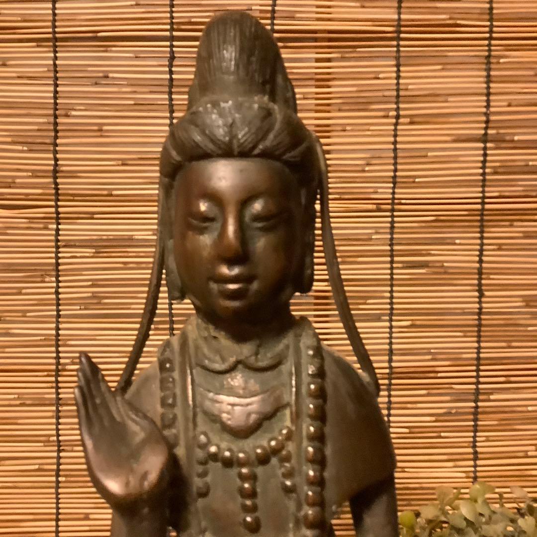 朝鮮・三国時代「南無観世音菩像」高句麗・新羅・百済・天平・古銅