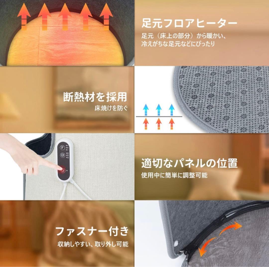 パネルヒーター LIPONTAN デスクヒーター3段階温度調節369タイマー付き