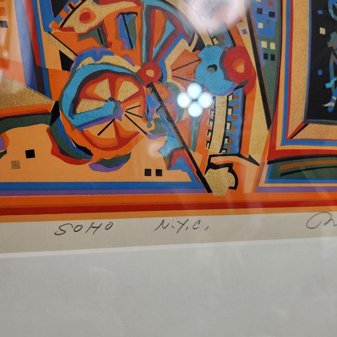 【真作】木村利三郎「SOHO N.Y.C」 シルクスクリーン 直筆サイン有