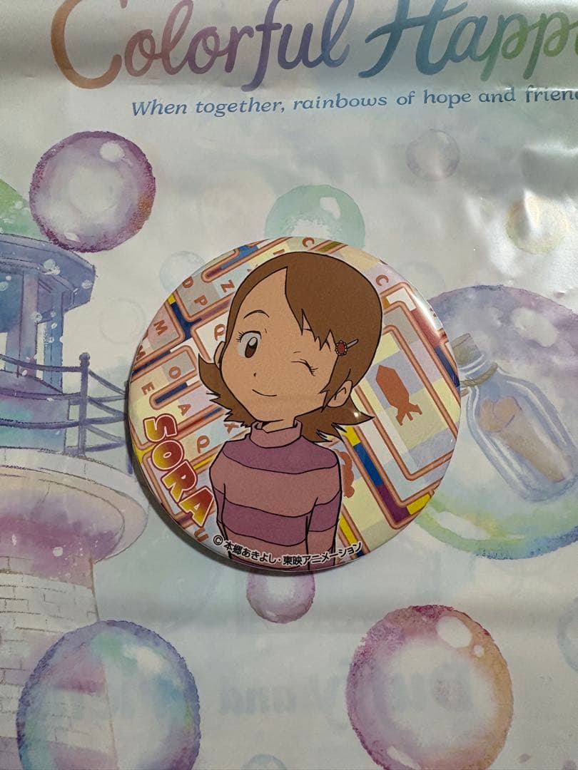 ご相談中【1/30取下げ】デジモン　缶バッジ　ぼくらのウォーゲーム　空　ドでか