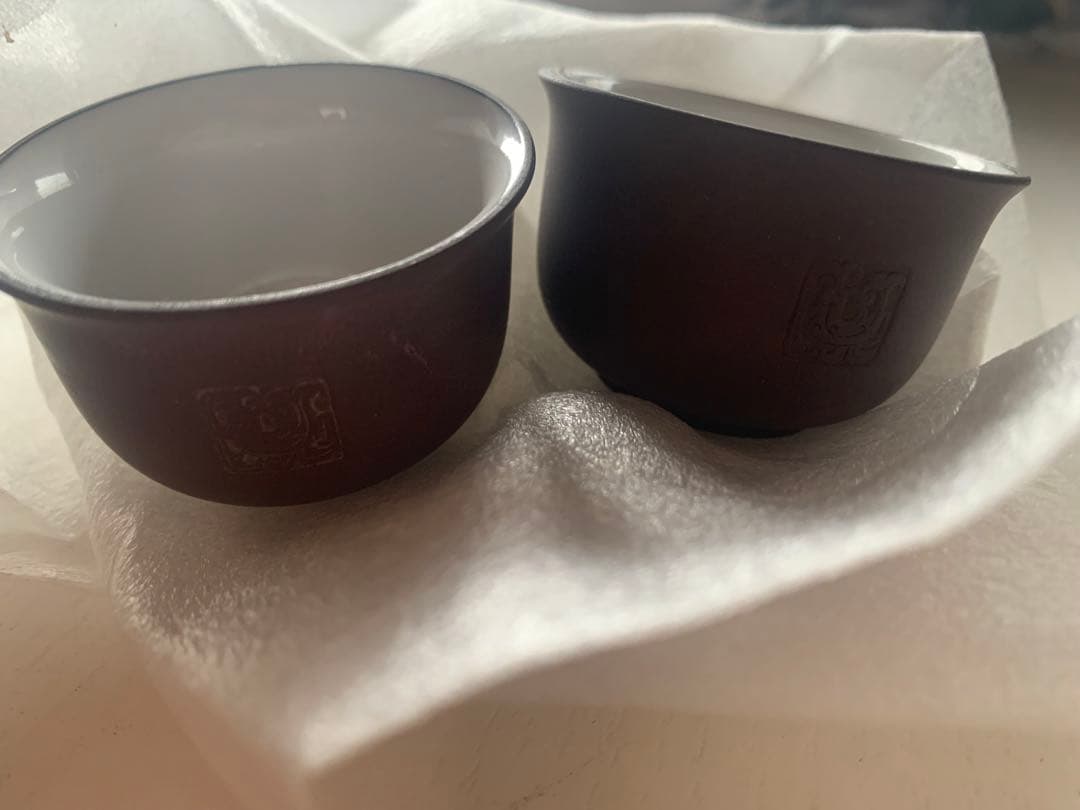 中国茶器 陶器製茶カップ 2個セット